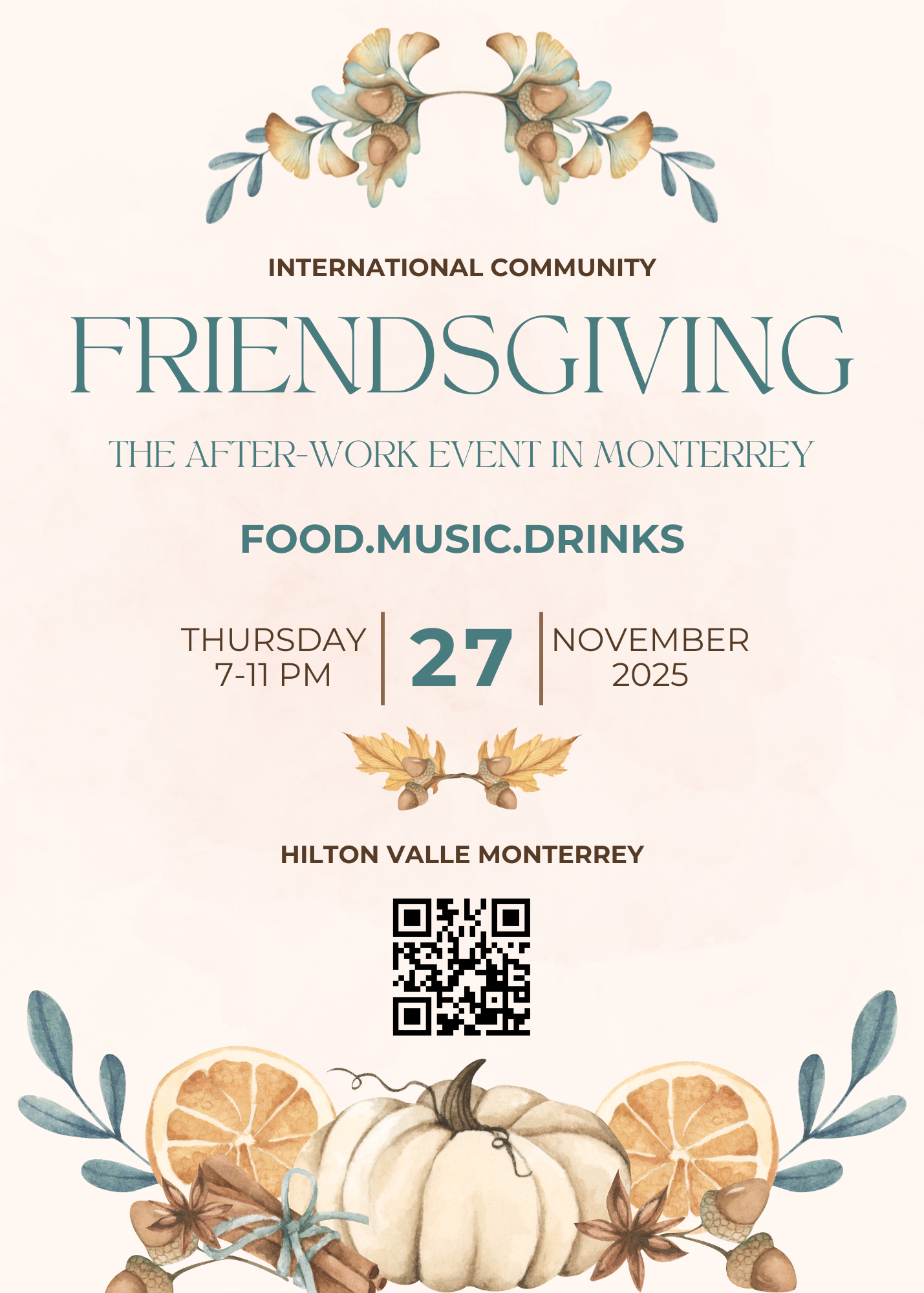 Friendsgiving event poster