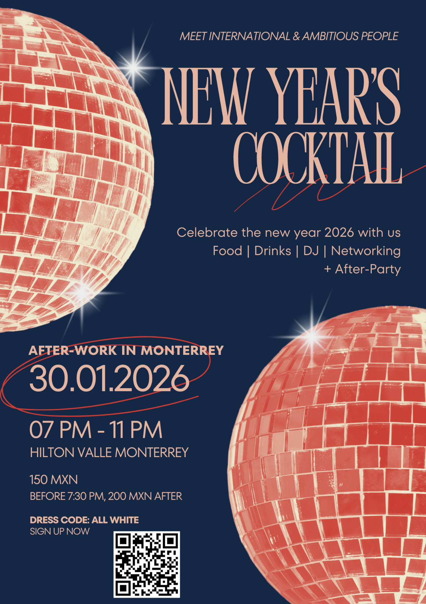 New Year's Cocktail event poster